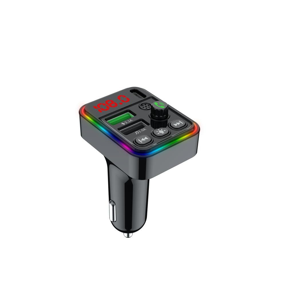 RKEBK F19 FM Transmitter Audio Receiver MP3 Player 3.1A 2 USB Fast Charging Handsfree Wireless 5.0 Car Kit