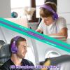 rockpapa Comfort+ Kids Headphones with Microphone, Boys Girls Student Over-Ear Headphones Wired Foldable for School Classroom Laptop PC Computer Tablet Purple Green view 4