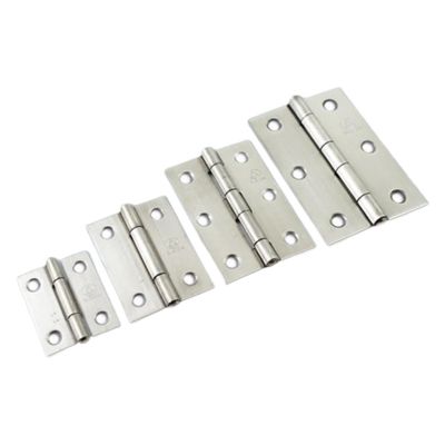 VNE 2-10Pcs 1/1.5/2/2.5 Inch Stainless Steel Hinged Door Drawer Connector 4/6 Hole Removable Furniture Bookcase Window Cabinet Hinge (Size : 1 Inch 10Pcs)