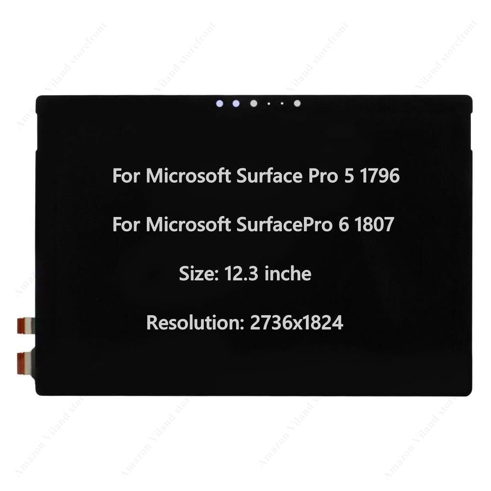 12.3" Replacement Screen for Microsoft Surface Pro 6 1807 LCD Touch Screen Display Digitize Assembly 2736x1824 Panel