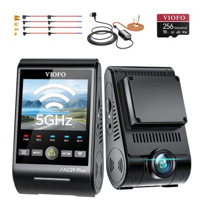 Bundle: VIOFO A229 Plus 2CH+HK4+8PCS Full+256GB SD Card VIOFO A229 Plus Dash Cam with Dual STARVIS 2 Sensors, 2 Channel HDR, 1440P+1440P Front and Rear, Voice Control Car Dash Camera