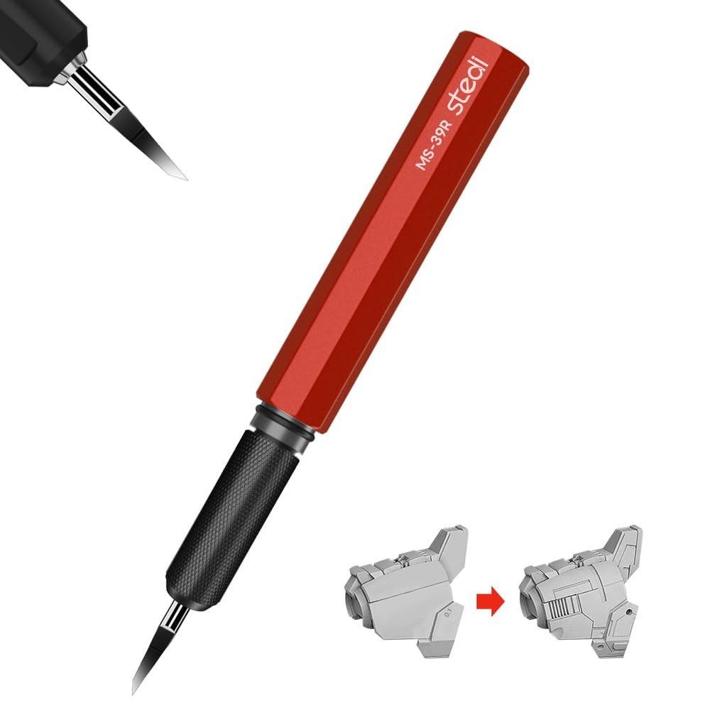stedi Model Scriber Chisel,Tungsten steel Blades 0.1mm,for Modeling Hobby,RG Scale Model,Gundam Model Kit,for Scribing line, Engraved,Panel line,Resin,Red