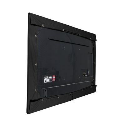 Covermates Outdoor Half TV Cover - Various Sizes, Heavy-Duty Polyester, Weatherproof, Dustproof, Cinching Drawcord, Outdoor TV Covers, 70-73 Inch Screen Size, Ripstop Black
