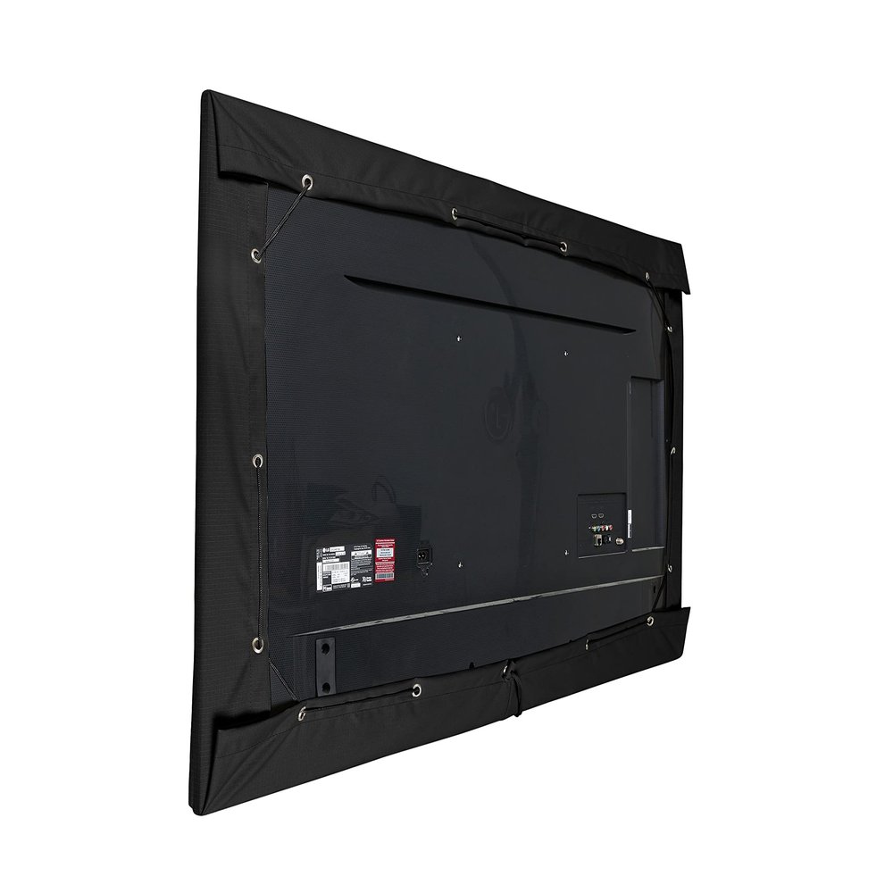 Covermates Outdoor Half TV Cover - Various Sizes, Heavy-Duty Polyester, Weatherproof, Dustproof, Cinching Drawcord, Outdoor TV Covers, 70-73 Inch Screen Size, Ripstop Black