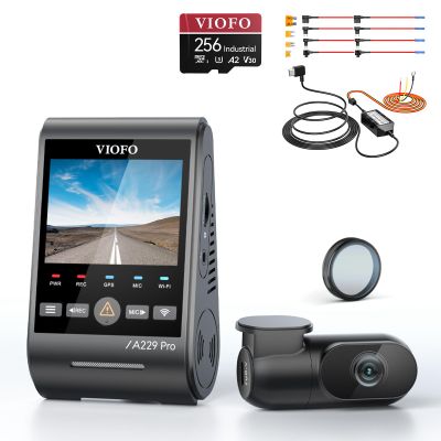 Bundle: VIOFO A229 Pro 2CH + 256GB Card + HK4 with 8pcs Fuse Tap VIOFO A229 Pro 4K HDR Dash Cam, Dual STARVIS 2 IMX678 IMX675, 4K+2K Front and Rear Car Camera, 2 Channel with HDR, 5GHz WiFi GPS