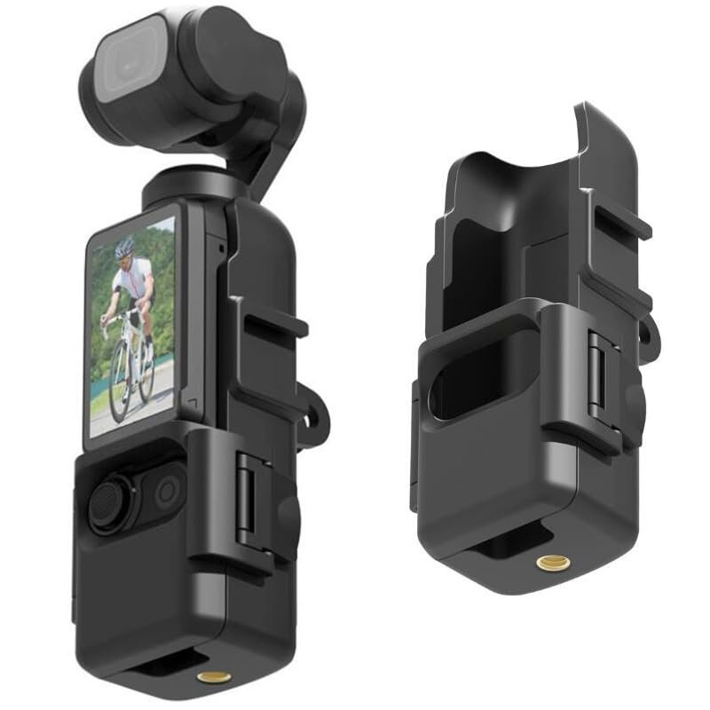 Coyktonty Osmo Pocket 3 Cage ABS Fixing Protective Bracket,Camera Extension Bracket for DJI Osmo Pocket 3 with 1/4 Screw Connection Hole on The Bottom,Can be Attached to a Tripod Selfie Stick, etc.