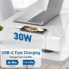 Desktop Power Grommet 2 inch Hole,PD 30W USB C Fast Charging Station,Ultra Thin Flat Plug Power Strip,Recessed Outlet,Slim Outlet Extender for Office,Table Outlets for Home,Office,6ft Cable view 2