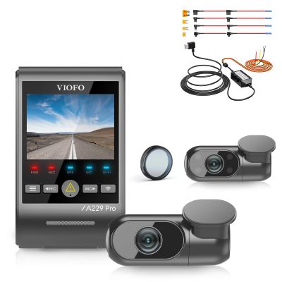 Bundle: VIOFO A229 Pro 3CH + HK4 Hardwire Kit with 8pcs Fuse Tap 3 Channel 4K HDR Dash Cam, Dual STARVIS 2 Sensors IMX678 & IMX675, 4K+2K+1080P Front Inside and Rear Triple Car Camera