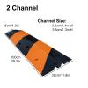2 Pack, Cable Protector, Rubber Speed Bump Heavy Duty Cable Protector Ramp, Modular Speed Bump, Garage Speed Bump, for Garage Gravel Roads Asphalt Concrete (Color : 2 Channel-16) view 2
