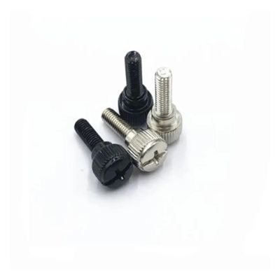 10pcs M3 M4 M5 M6 Steel with Black Zinc Or Nickel Plated Knurling Step Thumb Screw Hand Tighten Computer Case Screws(Steel with Black,10MM_M6)