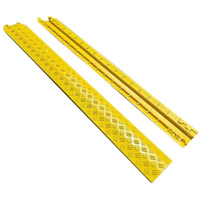 Durable Cable Protection Ramp Cover, 1 Channel Cable or Wire Protector, Cable Protector, PVC Over Cable Ramp Cable Protector, Floor Cord Cover Cord Protector, Single Channel (Color : 1 Yellow)