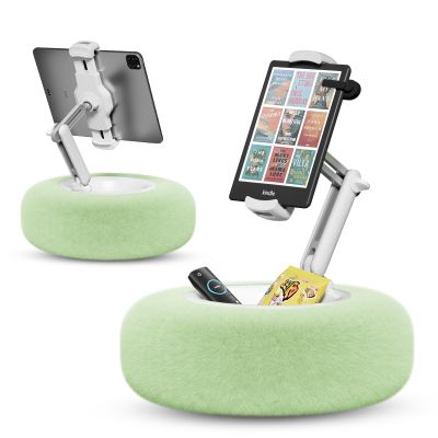 SupeDesk Kindle/Tablet Pillow Stand for Reading, Adjustable Tablet Stand Phone Holder for Bed with Detachable Sanck Bowl, Fits 4.7"-13" Kindle/Phones/Tablets/, Watch Videos, Stream Media, Green