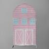 Ellteecz Pink Barn Door Arch Backdrop Cover with Stand for Cows Farm Birthday Party Arched Frame Stretchy Fabric Covers Baby Shower Cake Banquets Parties Decorations 3x5FT view 2