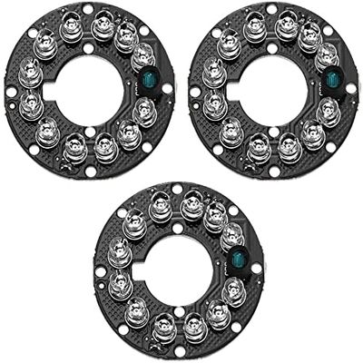 XYWHPGV 12 LEDs 850nm IR Infrared Board 60 Degree Round Plate IR Illuminator Board Bulb for CCTV Security Camera 3pcs(87bfa d353c 46343 bcc17 00b07 613f7