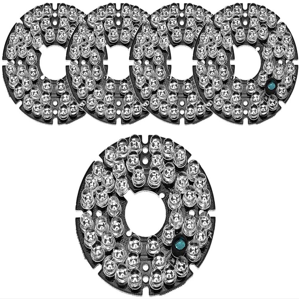 XYWHPGV 48 LEDs 850nm IR Infrared Board 45 Degree Round Plate IR Illuminator Board Bulb for CCTV Security Camera 5pcs(f2fd0 ef457 dda2f 0a252 9f5e0 aadaf