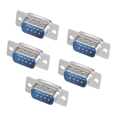 XYWHPGV D-sub Connector Male Plug 9 Pin 2 Row Port Terminal Break Welding Type for Mechanical Equipment Computers CNC Blue Pack of 5(636d1 e227b 9f4ad 15148 14963 f3591
