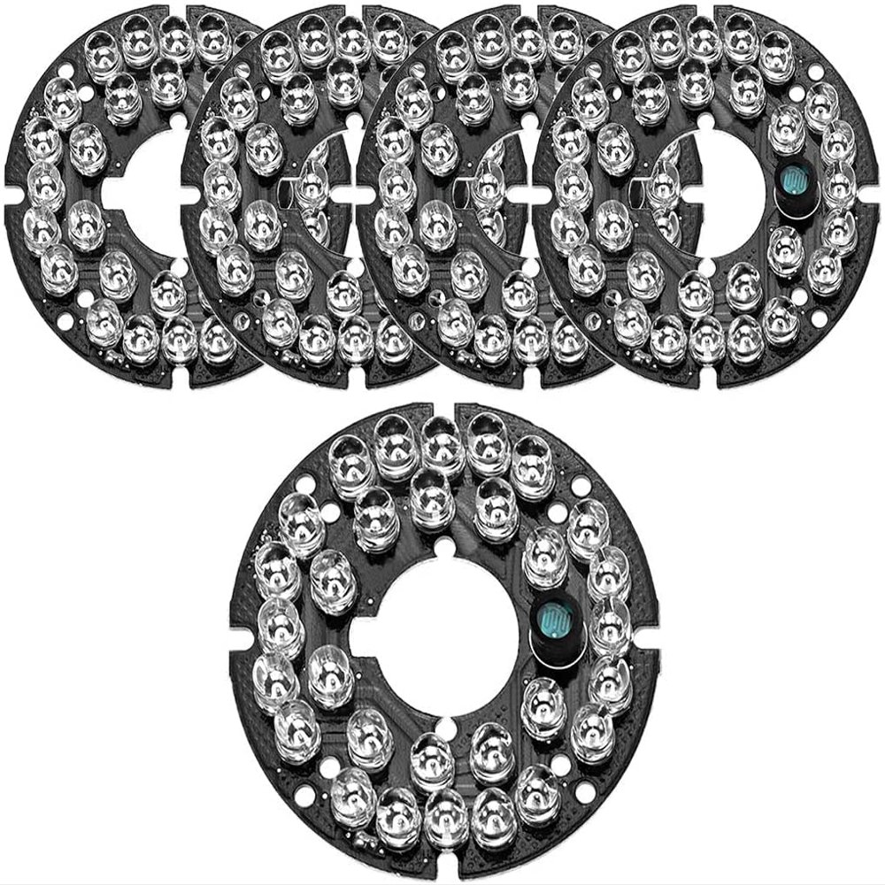 XYWHPGV 30 LEDs 850nm IR Infrared Board 45 Degree Round Plate IR Illuminator Board Bulb for CCTV Security Camera 5pcs(34edd 2e039 60a47 eb150 87d2e a469f