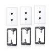 3 Pack CAT7 Ethernet Wall Plate, RJ45 Keystone Jack 2-Port Ethernet Wall Outlet Female to Female Shielded Coupler with Single Gang Low Voltage Mounting Bracket, Hide Cables Behind Walls view 1