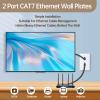 3 Pack CAT7 Ethernet Wall Plate, RJ45 Keystone Jack 2-Port Ethernet Wall Outlet Female to Female Shielded Coupler with Single Gang Low Voltage Mounting Bracket, Hide Cables Behind Walls view 2