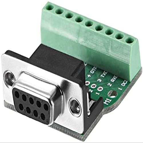 XYWHPGV D-Sub DB9 Connection Board Connector 9 Pin 2 Row Female RS232 Serial Port Solderless Terminal Block Adapter (0382e 13958 ef288 b20f7 2a41a 8034a