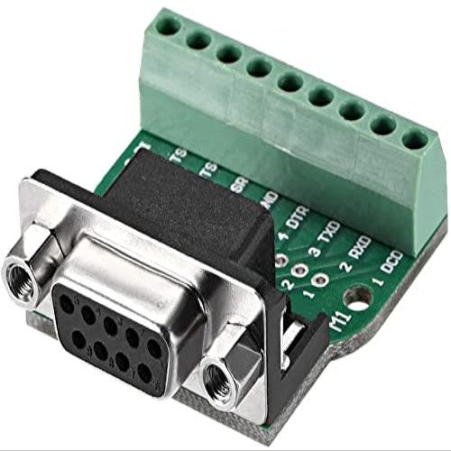 XYWHPGV D-Sub DB9 Patch Board Connector 9 Pin 2 Row Female RS232 Serial Port Solderless Terminal Block Adapter with Positioning Nuts(c72cc 48cfa d1007 957e6 03