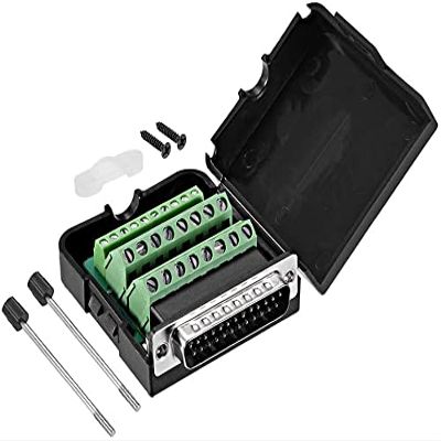 XYWHPGV D-Sub DB25 Patch Board Connector with 2 Row 25 Pin Male Port Solderless Terminal Block Adapter Box with Butterfly Screws (9c878 c0b6e dddd7 ceb44 c47ec