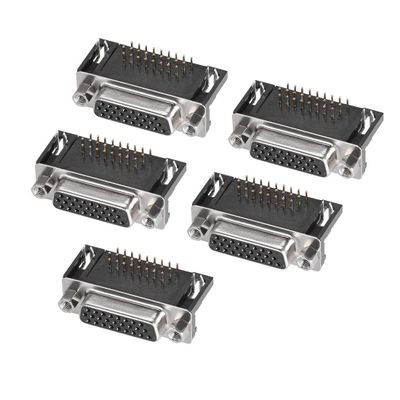 XYWHPGV D-sub Connector Female 26 Pin 3 Row Right Angle Port Connection Terminal for Mechanical Equipment Black Pack of 5(50c1d 4c561 599d4 c2803 86414 6d71d