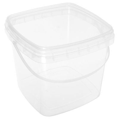 Paint Buckets with Lid 1.3 Gallon Transparent Plastic Paint Can Tub 5l Round Pails with Handle for Ice Cream Food Water