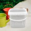 Paint Buckets with Lid 1.3 Gallon Transparent Plastic Paint Can Tub 5l Round Pails with Handle for Ice Cream Food Water view 2