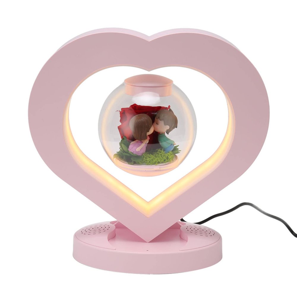 GOWENIC Levitating Bluetooth Speaker, Heart Shaped Magnetic Levitating Bluetooth Speaker, 360 Degree Rotation Music Lovers Player Speaker, Touch Control, US