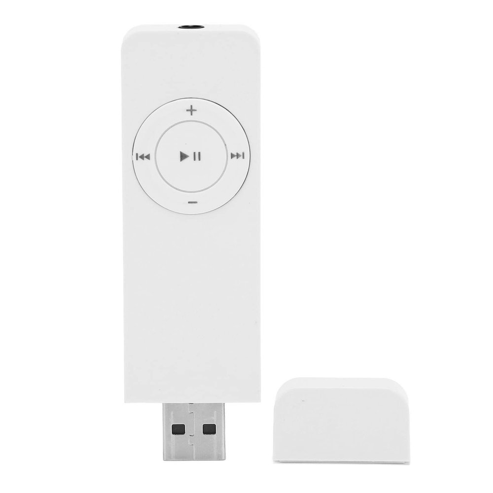 MP3 Player, ABS Mini MP3 Music Player Built in 180mAh Battery, Portable Music Player Support Up to 64GB, for Students Running Travel (White)