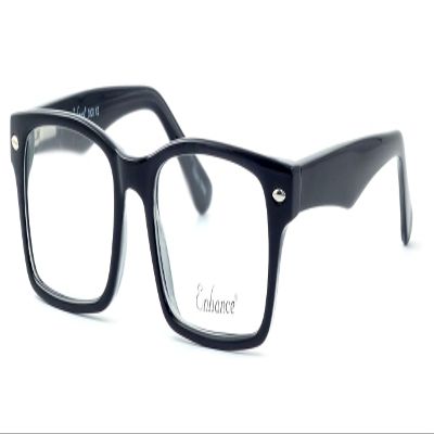 Calabria Enhance 3928 Kids Rectangular Blue Light Blocking Reading Glasses +0.00 Black Crystal Girls