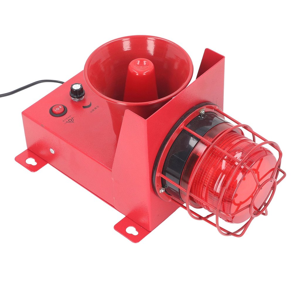 60W 130dB Industrial Sound Light Alarm Outdoor Alarm Horn IP65 LED Strobe Horn Alarm for Factory Workshop Railway (DC12V)