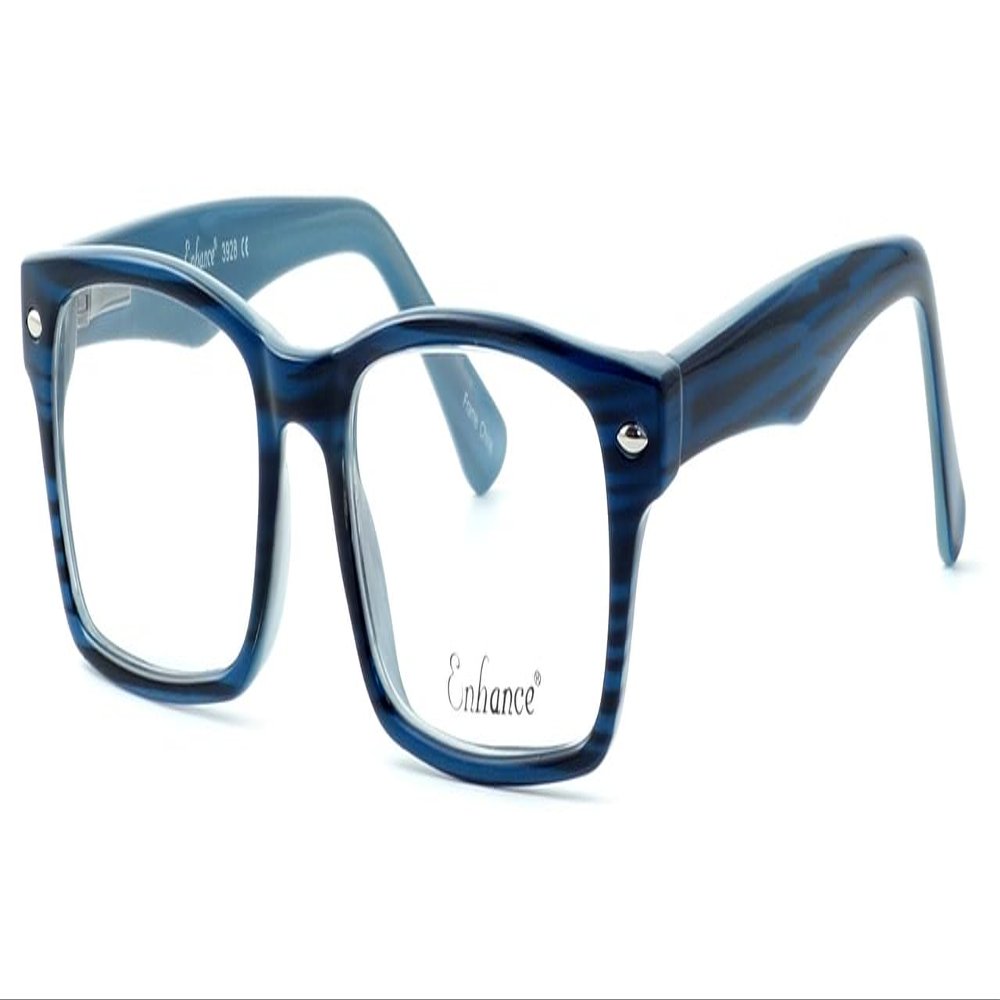 Calabria Enhance 3928 Kids Rectangular Blue Light Blocking Reading Glasses +4.00 Dark Blue Girls