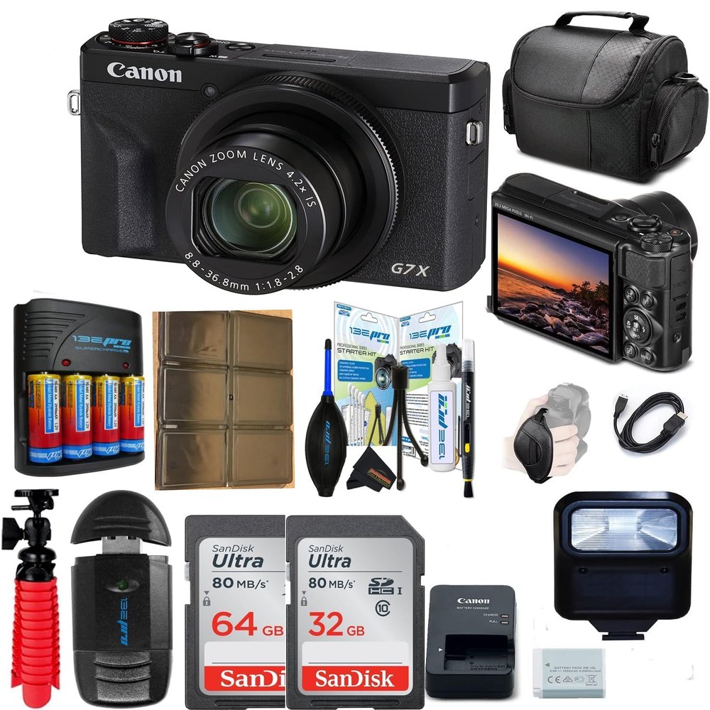 Canon PowerShot Digital Camera G7 X Mark II with Wi-Fi & NFC, LCD Screen, and 1-inch Sensor - (Black)- (International Version) (Renewed)