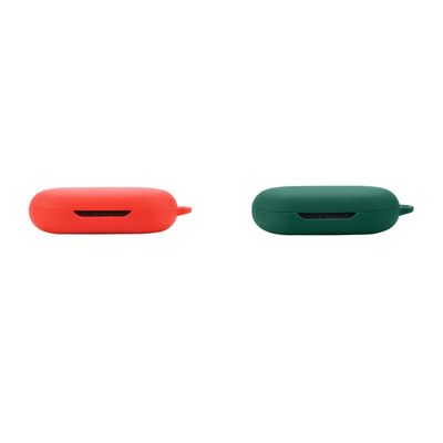 2 Pack DAYJOY Soft Silicone Protective Case Cover Compatible with Anker Soundcore AeroFit Earbuds, Protective Skin Sleeve with Key Chain (red+Green)