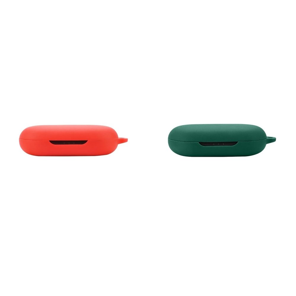 2 Pack DAYJOY Soft Silicone Protective Case Cover Compatible with Anker Soundcore AeroFit Earbuds, Protective Skin Sleeve with Key Chain (red+Green)