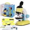 AmScope IQCREW - 100X-1200X Compound Starter Microscope Kit w/Dual LED Illuminators, Disc Condenser, Carrying Case/Mobile Lab Table, and Accessory Kit for Ages 8+ | M44-KT view 1