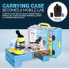 AmScope IQCREW - 100X-1200X Compound Starter Microscope Kit w/Dual LED Illuminators, Disc Condenser, Carrying Case/Mobile Lab Table, and Accessory Kit for Ages 8+ | M44-KT view 2