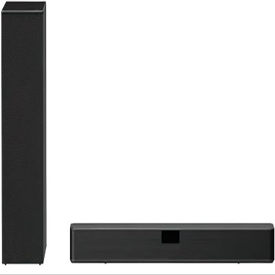 LG SN5A High Res Audio Sound Bar; 2.1 Channel; DTS Virtual:X; 400W Total Output Power; Wireless Active Subwoofer; USB Playback; Wall Mount Bracket; LCD Display Auto-Dimmer