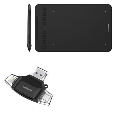 BoxWave Smart Gadget Compatible with XP-Pen Deco mini7W - AllReader SD Card Reader, microSD Card Reader SD Compact USB - Jet Black