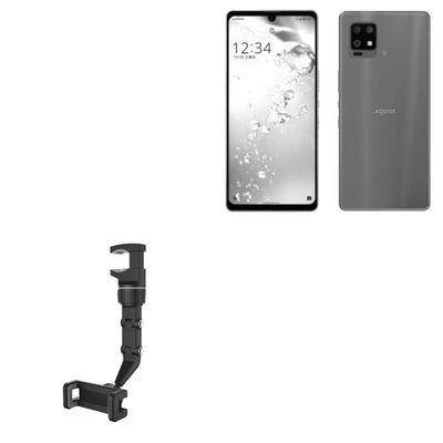 BoxWave Car Mount Compatible with Sharp Aquos zero6 - Rearview Mirror Car Mount, Rear View Mirror Adjustable GPS Car Mount - Jet Black