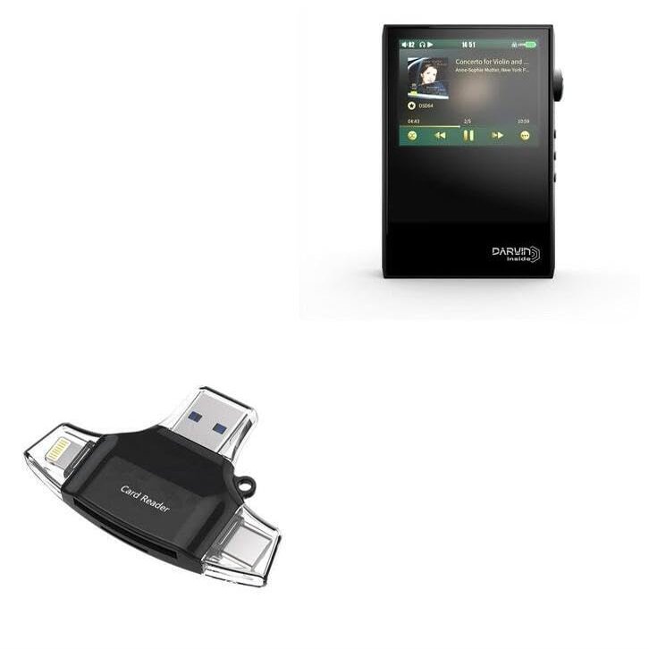 BoxWave Smart Gadget Compatible with HiBy RS2 - AllReader SD Card Reader, microSD Card Reader SD Compact USB - Jet Black