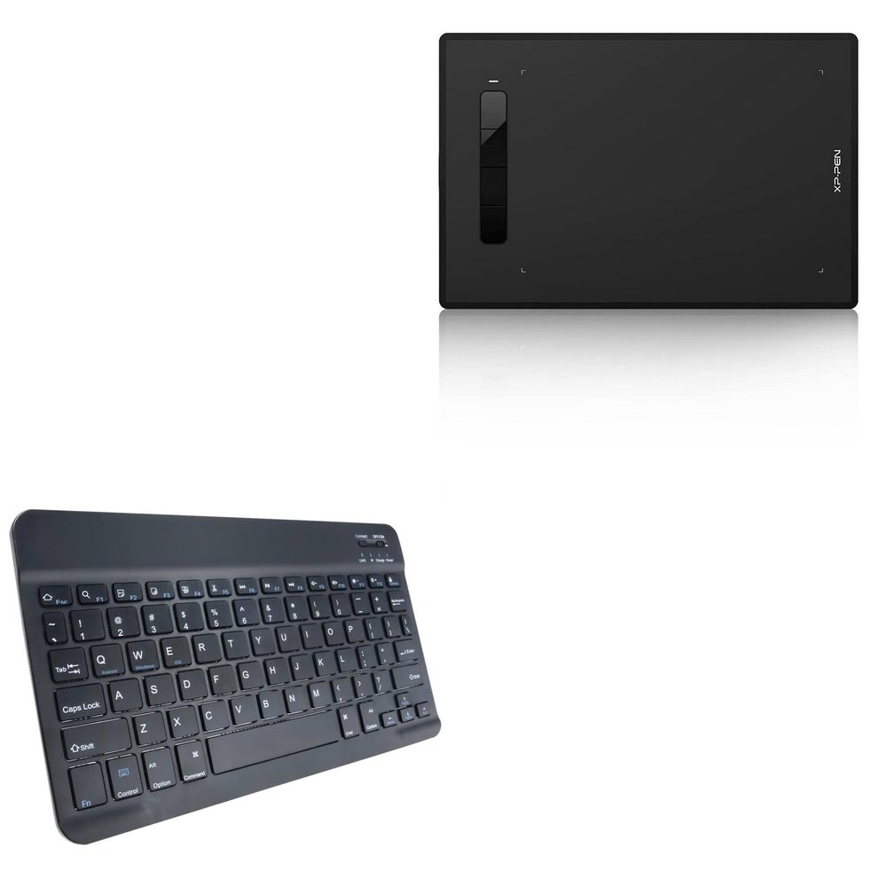 BoxWave Keyboard Compatible with XP-Pen Star G960S Plus - SlimKeys Bluetooth Keyboard, Portable Thin with Chiclet-Style Keys - Jet Black