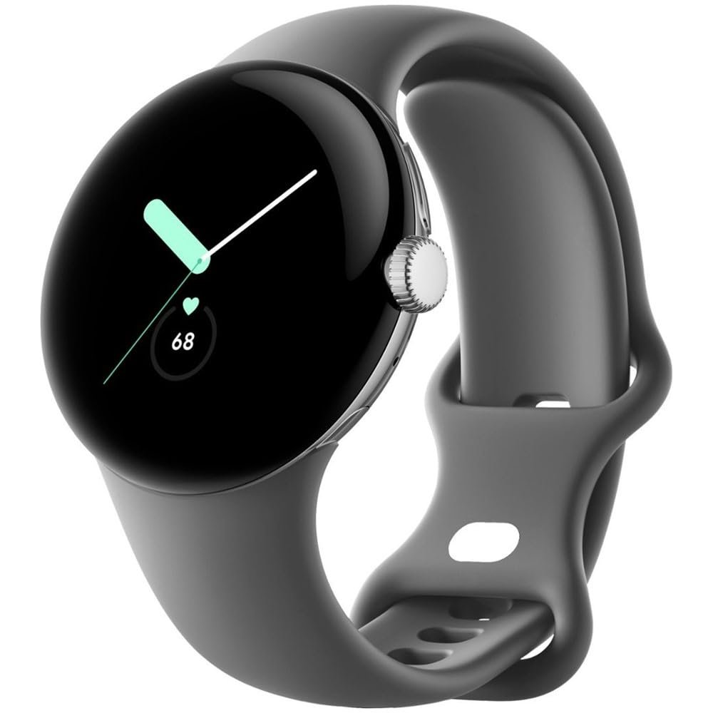 Google | Pixel Watch | Android Smartwatch with Fitbit Activity Tracking | Fitness and Sleep Tracker with Heart Rate Tracker | 41mm | Supports LTE (Silver case w/Gray Active Band) (Renewed)