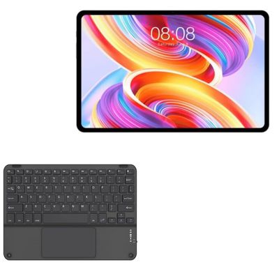 BoxWave Keyboard Compatible with Teclast T50 2023 - SlimKeys Bluetooth Keyboard with Trackpad, Portable Slim TouchPad - Jet Black