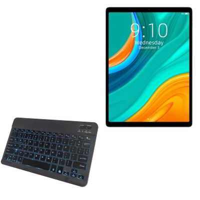 BoxWave Keyboard Compatible with Chuwi HiPad Plus - SlimKeys Bluetooth Keyboard - with Backlight, Portable Slim LED 7 Colors - Jet Black