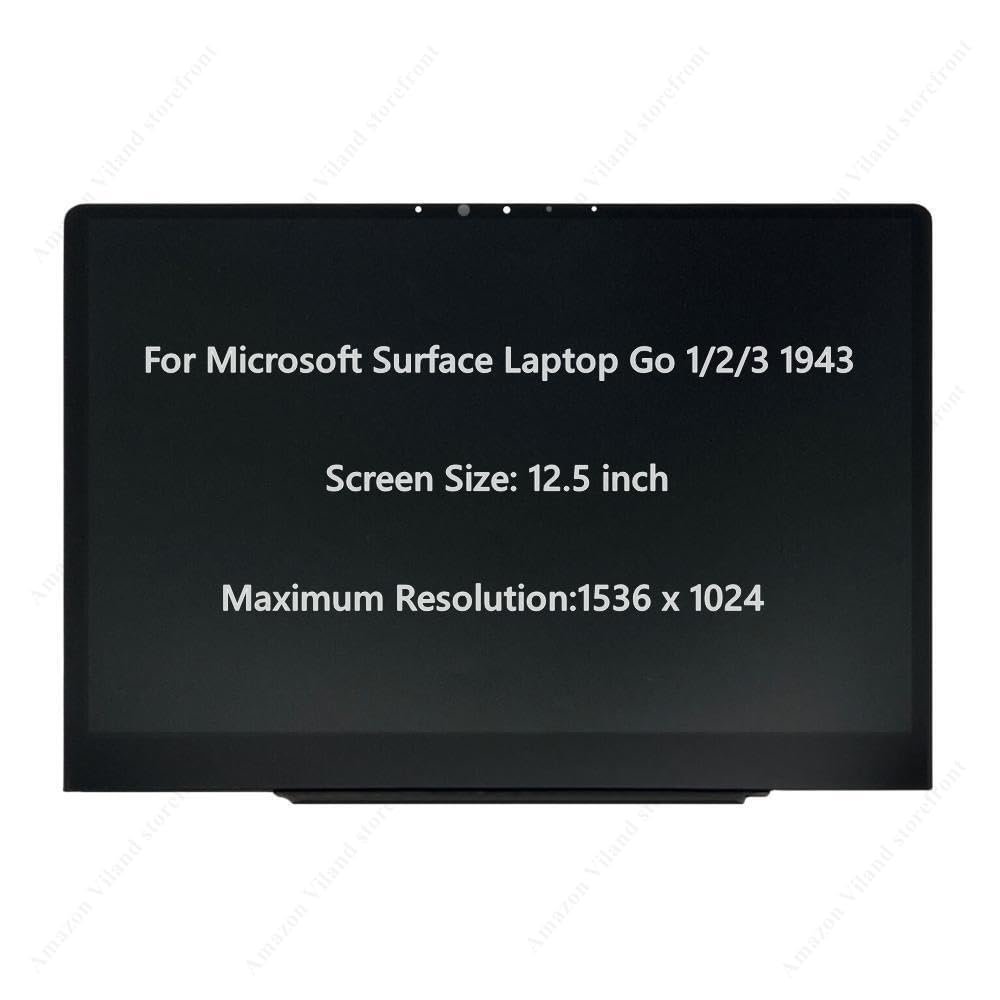 12.5" Replacement Screen for Microsoft Surface Laptop Go 1 2 3 1943 LCD Touch Screen Display Assembly 15361024 Panel