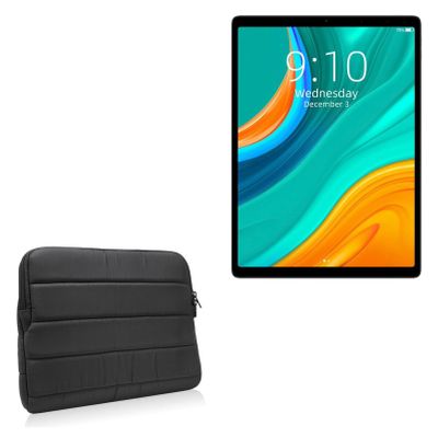 BoxWave Case Compatible with Chuwi HiPad Plus - Polar Jacket, Puffy Padded Material Zip Up Sleeve Pouch - Jet Black