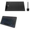 BoxWave Keyboard Compatible with XP-Pen Star 03 V2 - SlimKeys Bluetooth Keyboard - with Backlight, Portable Slim LED 7 Colors - Jet Black view 1